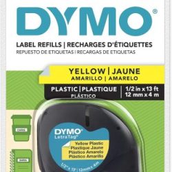 DYMO LetraTag 91332 Yellow Plastic Label Tape
