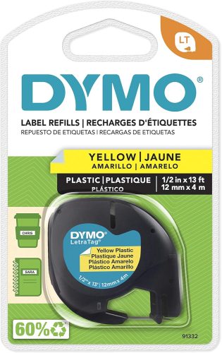 DYMO LetraTag 91332 Yellow Plastic Label Tape