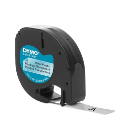 LetraTag Tape 16952 Black on Clear