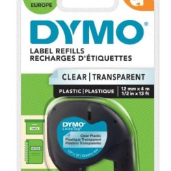 LetraTag Tape 16952 Black on Clear